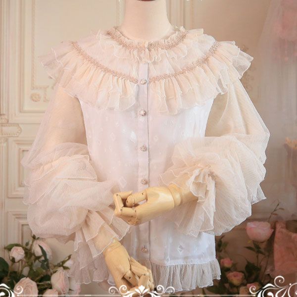 women's blouses & shirts sweet white lolita blouse vintage sheer long sleeve chiffon shirt for women
women's blouses & shirts sweet white lolita blouse vintage sheer long sleeve chiffon shirt for women