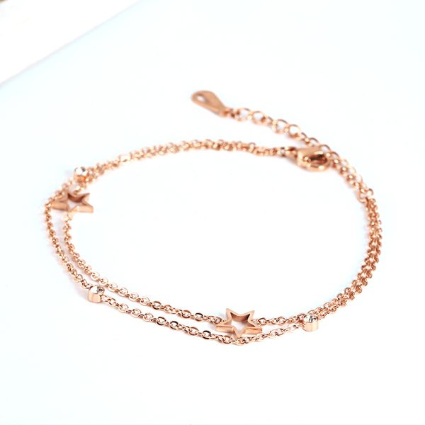 hollow five pointed star double-layer bracelet female simple fashion stainless steel rose gold cute bracelet, Black
hollow five pointed star double-layer bracelet female simple fashion stainless steel rose gold cute bracelet, Black