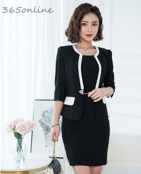 novelty fashion styles formal styles women business suits with 2 piece set dress and jackets coat for women office work wear, White;black
novelty fashion styles formal styles women business suits with 2 piece set dress and jackets coat for women office work wear, White;black