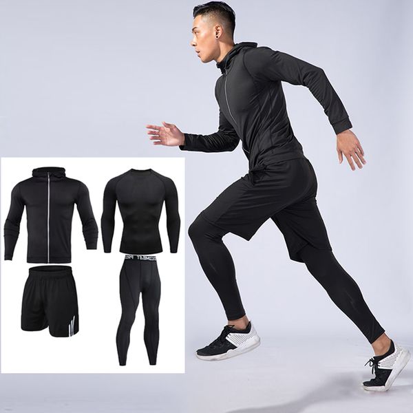 running sets men sport suits sportswear set polyester fitness training gym cycling tracksuit zip pocket jogging 4-piece suit, Black;blue
running sets men sport suits sportswear set polyester fitness training gym cycling tracksuit zip pocket jogging 4-piece suit, Black;blue