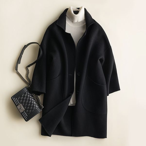 women's wool & blends double-sided 100% coat female jacket black oversized long korean womens coats overcoat manteau femme snj1788 kj40
women's wool & blends double-sided 100% coat female jacket black oversized long korean womens coats overcoat manteau femme snj1788 kj40