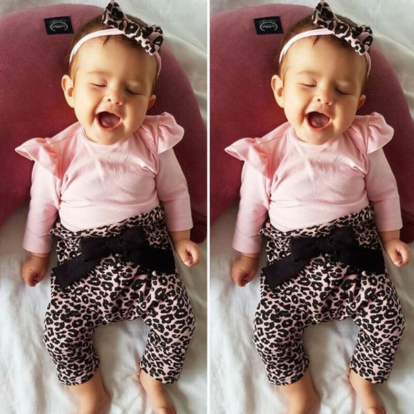 newborn baby girls 0-18m clothes long sleeve +leopard pants headband outfit set, White
newborn baby girls 0-18m clothes long sleeve +leopard pants headband outfit set, White