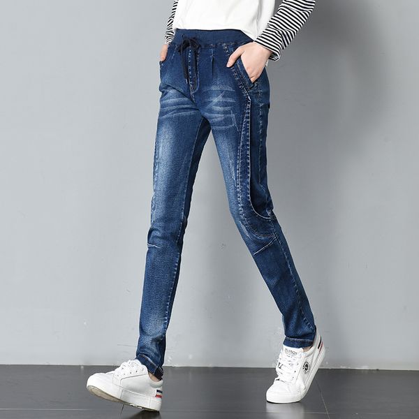 big size jeans women spring harem pant large size women's jeans elastic high waist denim trousers for female 4xl 5xl, Blue
big size jeans women spring harem pant large size women's jeans elastic high waist denim trousers for female 4xl 5xl, Blue