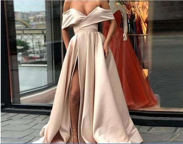 off the shoulder prom dresses satin high waist side split dresses evening wear a ling floor length party homecoming dress, Red
off the shoulder prom dresses satin high waist side split dresses evening wear a ling floor length party homecoming dress, Red