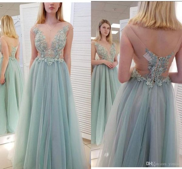 sexy удивительной sage пром платья новой линия illusion лиф sheer neck этаж длина аппликации формальных девушки вечер партия платье для swee, Black
sexy удивительной sage пром платья новой линия illusion лиф sheer neck этаж длина аппликации формальных девушки вечер партия платье для swee, Black
