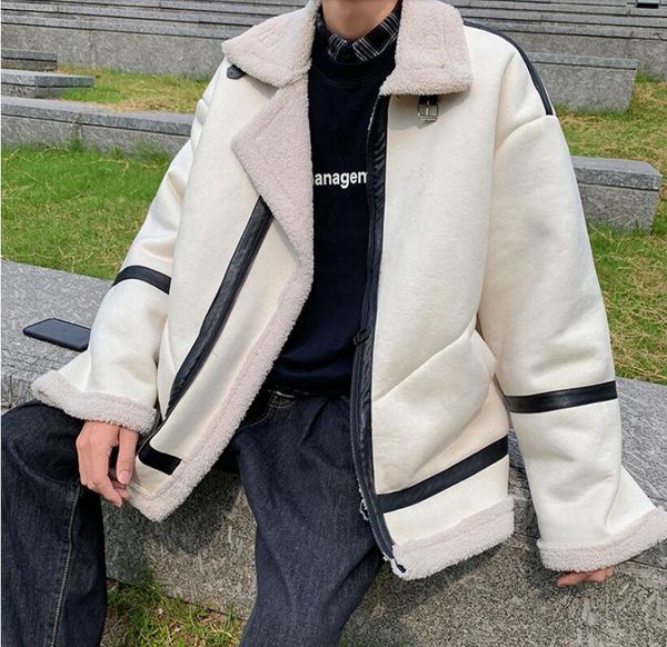 men's fur & faux 2021 autumn and winter thick jacket korean fashion trend loose plus velvet warm lamb coat, Black
men's fur & faux 2021 autumn and winter thick jacket korean fashion trend loose plus velvet warm lamb coat, Black