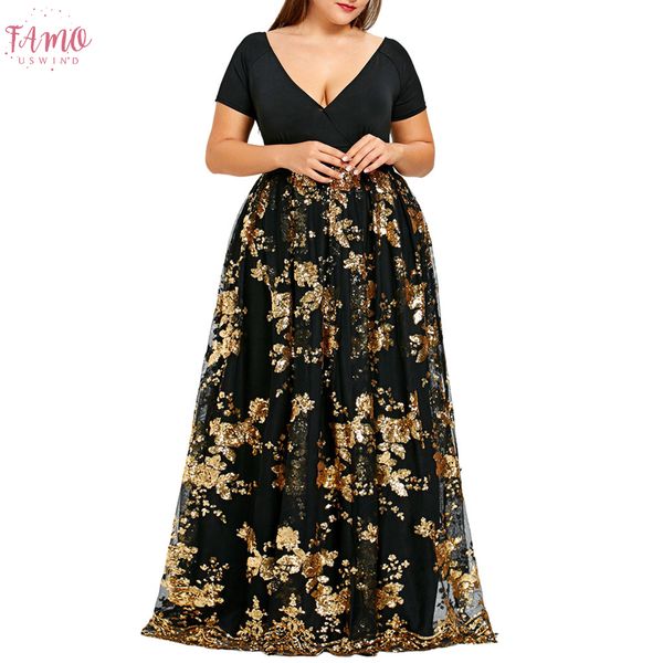 new summer fashion large size v neck short sleeved flower sequin mesh dress simple fashion comfortable maxi dress summer, Black;gray
new summer fashion large size v neck short sleeved flower sequin mesh dress simple fashion comfortable maxi dress summer, Black;gray
