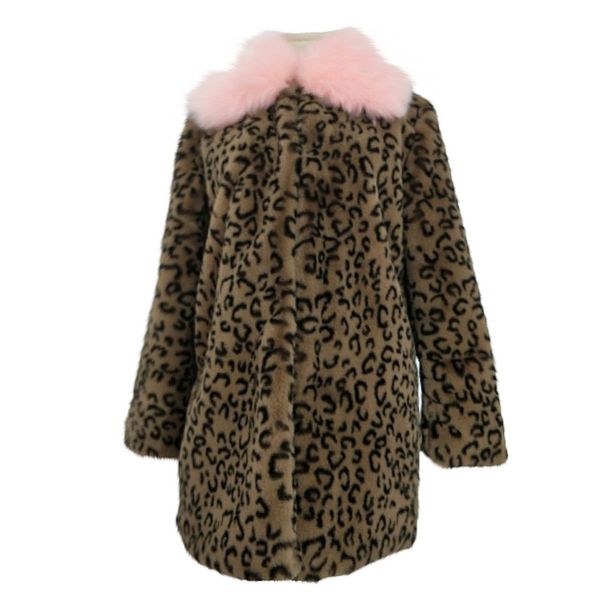 new winter leopard coat women 2018 female plus size loose pink fur collar stitching faux fur coat casual autumn ladies long, Black
new winter leopard coat women 2018 female plus size loose pink fur collar stitching faux fur coat casual autumn ladies long, Black
