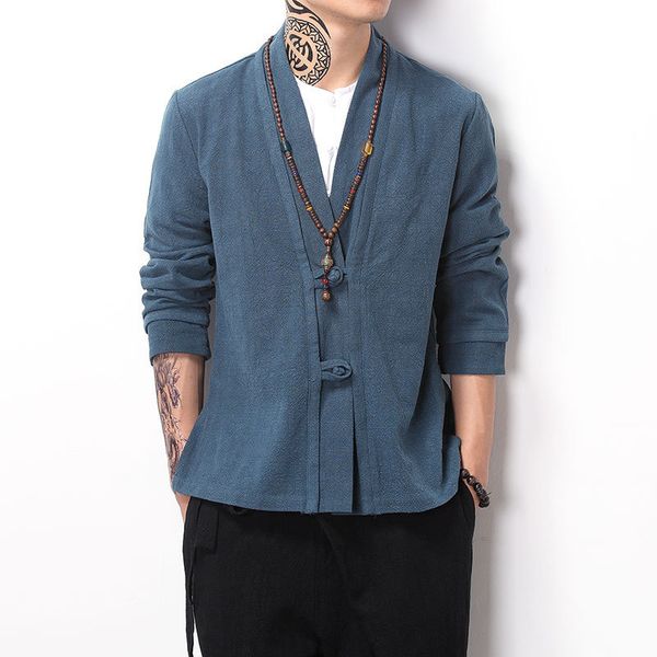men's jackets ewq / autumn winter 2021 long sleeve open stitch cotton v-neck buckle loose coat man's chinese style temperament jac, Black;brown
men's jackets ewq / autumn winter 2021 long sleeve open stitch cotton v-neck buckle loose coat man's chinese style temperament jac, Black;brown