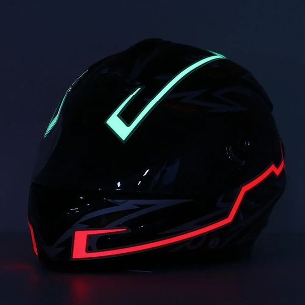motorcycle helmet light strip led night signal light luminous stripe fashion modified glowing bars - red