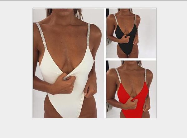 low-breasted, open-backed swimsuit sequined shoulder strap, solid-color bikini swimsuit, 2019
low-breasted, open-backed swimsuit sequined shoulder strap, solid-color bikini swimsuit, 2019