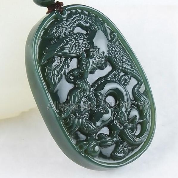 beautiful natural dark green hetian jade carved chinese dragon phoenix lucky amulet pendant + necklace fine jewelry, Silver
beautiful natural dark green hetian jade carved chinese dragon phoenix lucky amulet pendant + necklace fine jewelry, Silver