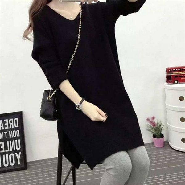 sweaters woman autumn winter 2017 fashion pullovers sweaters v-neck solid color long sleeve casual loose knitwear long sweater tees, White;black
sweaters woman autumn winter 2017 fashion pullovers sweaters v-neck solid color long sleeve casual loose knitwear long sweater tees, White;black
