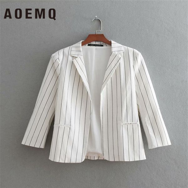 aoemq striped thin section long-sleeved professional short jacket fashion wild ladies sleeves loose slim small suit windbreaker, Black;brown
aoemq striped thin section long-sleeved professional short jacket fashion wild ladies sleeves loose slim small suit windbreaker, Black;brown