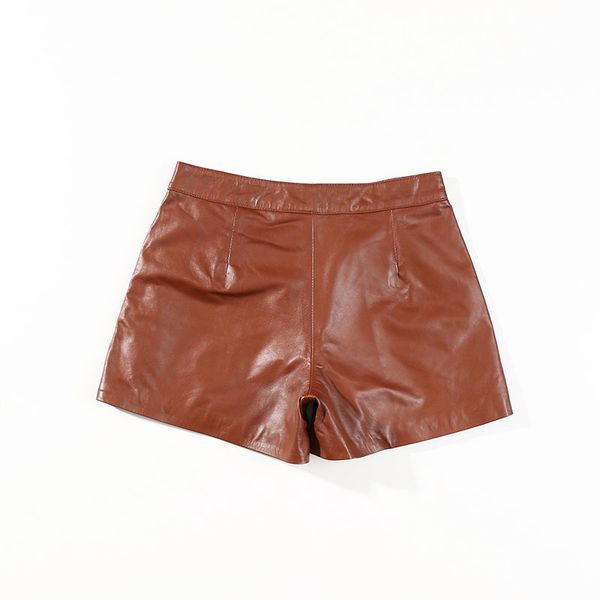 women 2020 genuine leather shorts brown casual zipper female shorts vintage korean style real sheepskin ladies mini shorts, White;black
women 2020 genuine leather shorts brown casual zipper female shorts vintage korean style real sheepskin ladies mini shorts, White;black