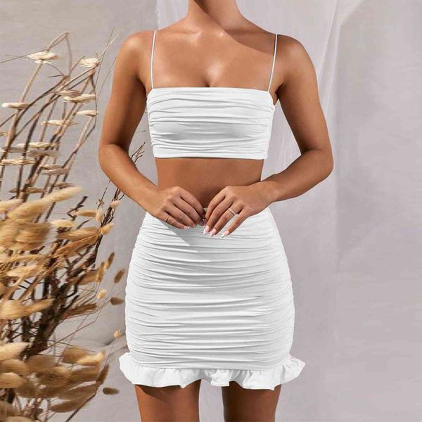 summer 2020 women set spaghetti strap crop white and mini bodycon skirt ruffles party outfit club two piece sets
summer 2020 women set spaghetti strap crop white and mini bodycon skirt ruffles party outfit club two piece sets