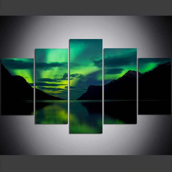 5 piece large size canvas wall art pictures creative psychedelic green aurora art print oil painting for living room
5 piece large size canvas wall art pictures creative psychedelic green aurora art print oil painting for living room