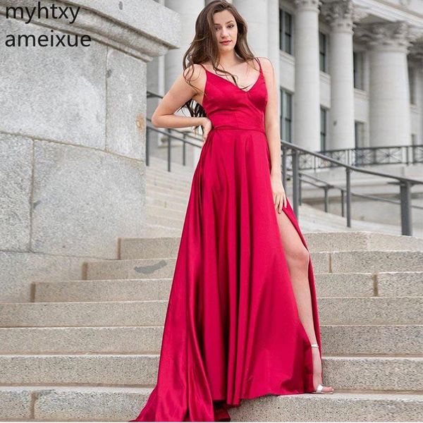 red custom v-neck prom dress spaghetti straps simple long formal party gowns sweep train front split dress elegant, White;black
red custom v-neck prom dress spaghetti straps simple long formal party gowns sweep train front split dress elegant, White;black