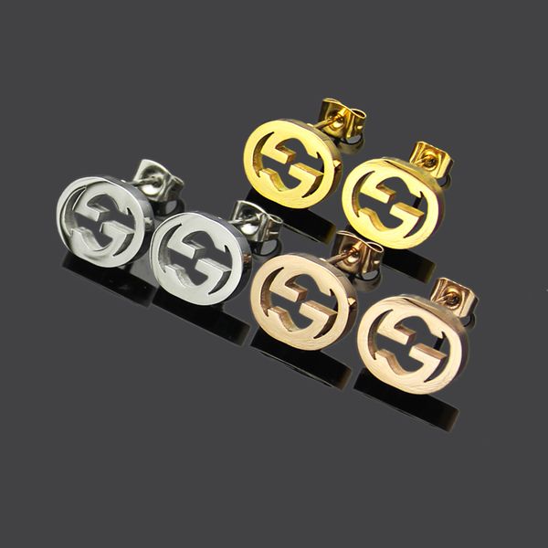 

Luxury jewelry women tud cg letter de igner earring tainle teel ilver ro e gold 18k gold elagant women tud earring fa hion tyle, Golden;silver