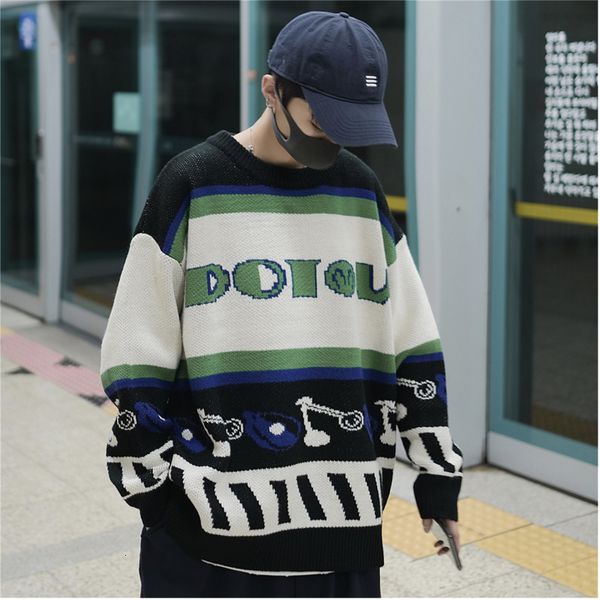 winter sweater men warm fashion contrast color letter printing casual o-neck knit pullover man streetwear wild loose sweater, White;black
winter sweater men warm fashion contrast color letter printing casual o-neck knit pullover man streetwear wild loose sweater, White;black