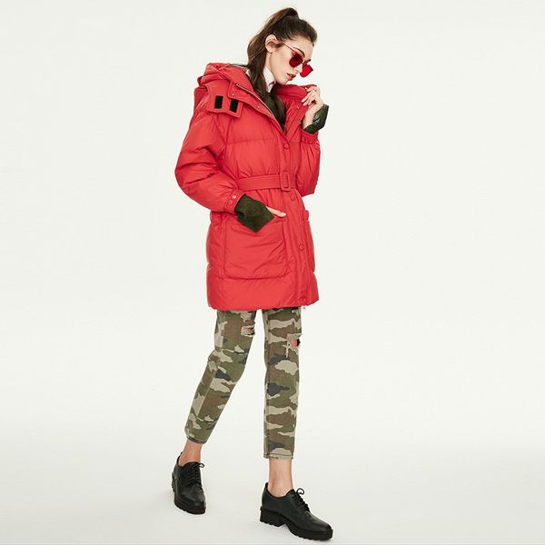 2019 winter new women's mid-length down jacket hooded and waistband thick warm down coat hooded women k9043, Black 
2019 winter new women's mid-length down jacket hooded and waistband thick warm down coat hooded women k9043, Black