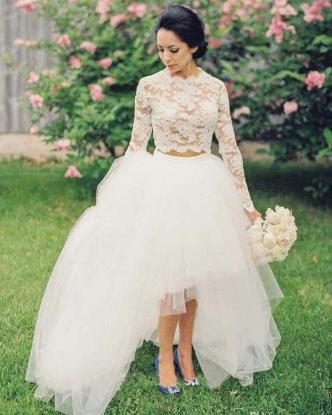 beautiful long sleeve two pieces beach wedding dresses 2020 high low country tulle boho bohemian bridal gown custom made, White
beautiful long sleeve two pieces beach wedding dresses 2020 high low country tulle boho bohemian bridal gown custom made, White