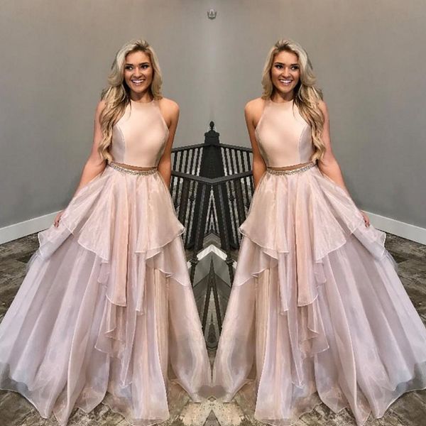 blush pink tired organza skirt two piece prom dresses jewel sleeveless beaded crystal sash formal evening dresses vestidos de fiesta, Black
blush pink tired organza skirt two piece prom dresses jewel sleeveless beaded crystal sash formal evening dresses vestidos de fiesta, Black