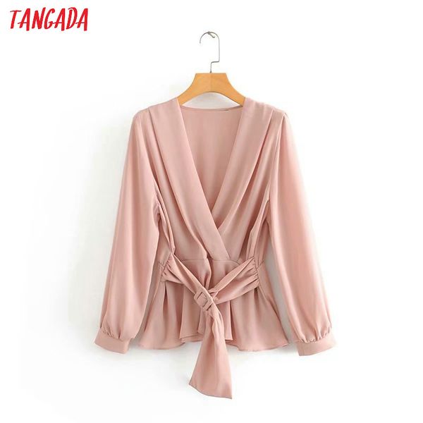 tangada women stylish pink shirt with belt v neck long sleeve blouse office lady elegant blouse blusas mujer 3a56, White
tangada women stylish pink shirt with belt v neck long sleeve blouse office lady elegant blouse blusas mujer 3a56, White