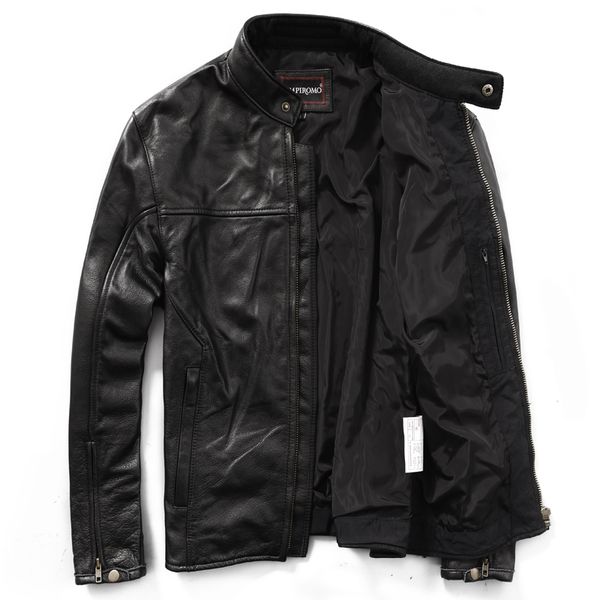 new men's genuine leather jacket autumn casual cow leather jacket slim fit short motorcycle male, Black
new men's genuine leather jacket autumn casual cow leather jacket slim fit short motorcycle male, Black