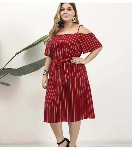 striped dress plus size lace up shoulder casual mid long short sleeve dress womens summer designer, Black;gray
striped dress plus size lace up shoulder casual mid long short sleeve dress womens summer designer, Black;gray