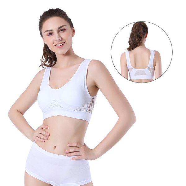 quick dry gauze women bralette running gym sport bra with holes pad no rims sportswear breathable crop top, White;black
quick dry gauze women bralette running gym sport bra with holes pad no rims sportswear breathable crop top, White;black
