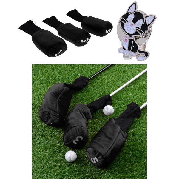3pcs golf driver wood head cover long neck headcover & ball marker with magnetic hat clip
3pcs golf driver wood head cover long neck headcover & ball marker with magnetic hat clip