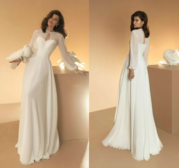 wedding dresses high-neck long sleeve illusion chiffon wedding gown sell sweep train custom made vestidos de novia sell, White
wedding dresses high-neck long sleeve illusion chiffon wedding gown sell sweep train custom made vestidos de novia sell, White