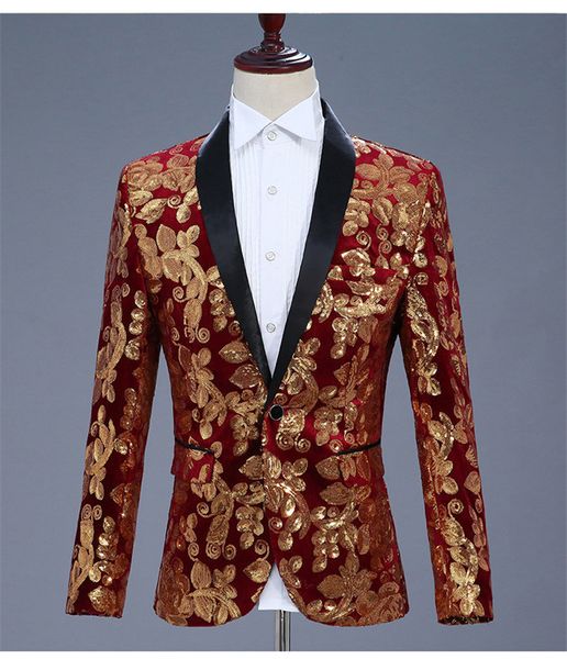 mens fashion designer suit long sleeve casual mens outerwear mens costume singers gown velvet gold sequined blazer male clothing, Black;red
mens fashion designer suit long sleeve casual mens outerwear mens costume singers gown velvet gold sequined blazer male clothing, Black;red