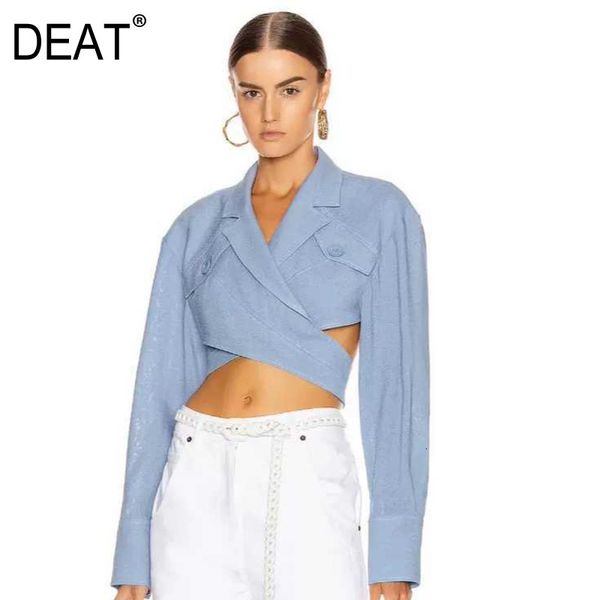 deat 2019 new autumn and winter fashion women clothes trend crossing hollow out shirt crop blouse denim blue wj87105l, White
deat 2019 new autumn and winter fashion women clothes trend crossing hollow out shirt crop blouse denim blue wj87105l, White