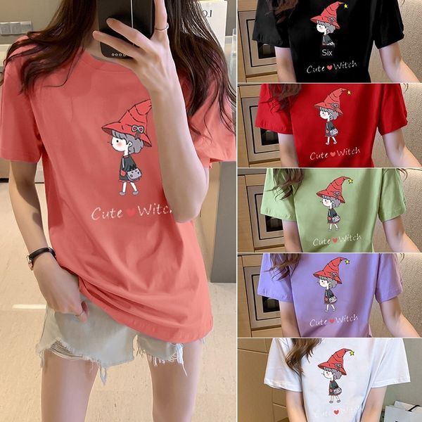 cotton large size women's summer hole cartoon printed ins short-sleeved fresh and sweet loose t-shirt t-shirt female, White
cotton large size women's summer hole cartoon printed ins short-sleeved fresh and sweet loose t-shirt t-shirt female, White