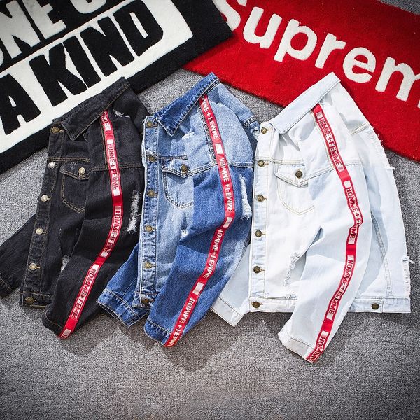 streetwear denim coats men blue holes denim jackets new spring autumn men loose jackets outwear casual jean, Black;brown
streetwear denim coats men blue holes denim jackets new spring autumn men loose jackets outwear casual jean, Black;brown