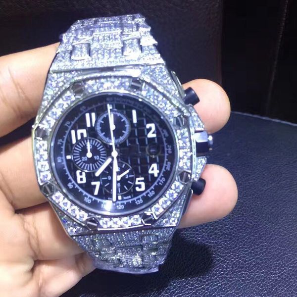 New Luxury brand Chronograph Diamond Gold Men's Watch 18 kt gold case Fixed bezel set with diamonds 41mm 316L Stainless Steels wristwatches
New Luxury brand Chronograph Diamond Gold Men's Watch 18 kt gold case Fixed bezel set with diamonds 41mm 316L Stainless Steels wristwatches