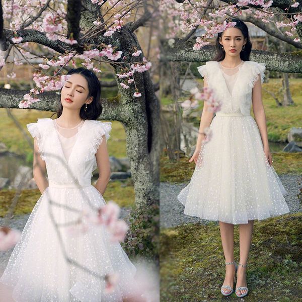li qin star celebrity style white gauze lace polka dot fairy skirt tutu medium-length dress dress summer, White;black
li qin star celebrity style white gauze lace polka dot fairy skirt tutu medium-length dress dress summer, White;black