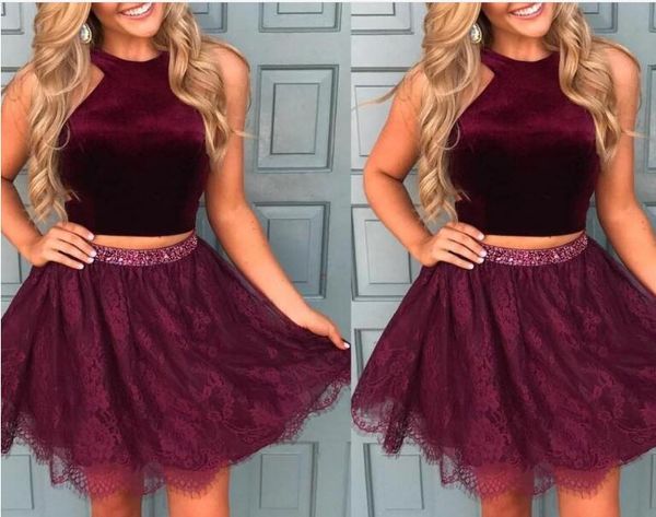 homecoming dresses two pieces burgundy halter a line velvet lace skirts beads sash cocktail gowns mini short prom dress ba7014, Red
homecoming dresses two pieces burgundy halter a line velvet lace skirts beads sash cocktail gowns mini short prom dress ba7014, Red