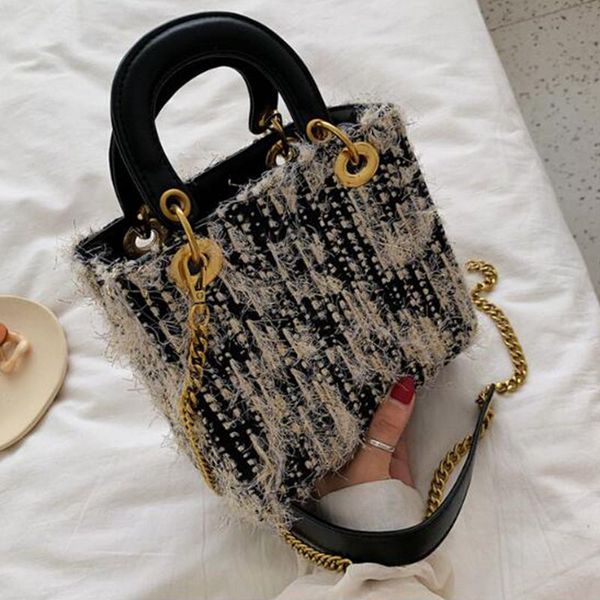 elegant female tote bag 2020 fashion new woolen women's designer handbag chain shoulder messenger bag bolsos mujer
elegant female tote bag 2020 fashion new woolen women's designer handbag chain shoulder messenger bag bolsos mujer