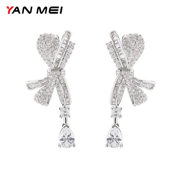 yammei zircon bow tie earrings female fashion jewelry wedding pendant earrings accessories high-end jewelry yme9466, Silver
yammei zircon bow tie earrings female fashion jewelry wedding pendant earrings accessories high-end jewelry yme9466, Silver
