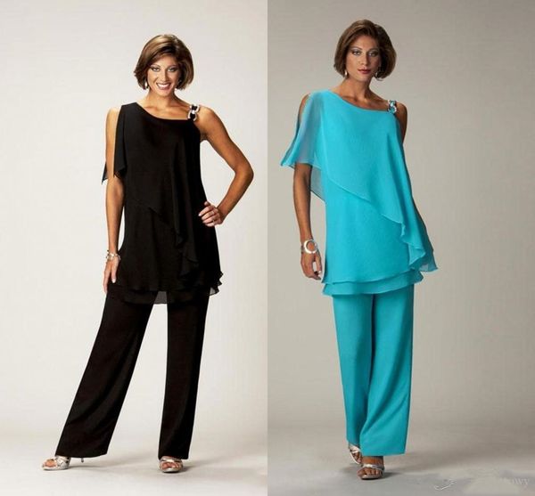 2020 new elegant two pieces chiffon mother of the bride pant suits for wedding one shoulder tiered pants suit plus size formal ladies wear, Black;red
2020 new elegant two pieces chiffon mother of the bride pant suits for wedding one shoulder tiered pants suit plus size formal ladies wear, Black;red