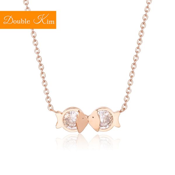 kissing fish pendant necklace titanium stainless steel rose gold chain necklace inlaid zircon fashion trendy women jewelry gift, Silver
kissing fish pendant necklace titanium stainless steel rose gold chain necklace inlaid zircon fashion trendy women jewelry gift, Silver