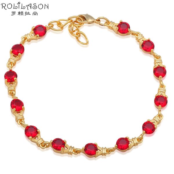 rolilason royal garnet red crystal zircon golden charm bracelets health nickel lead fashion jewelry tb837, Black
rolilason royal garnet red crystal zircon golden charm bracelets health nickel lead fashion jewelry tb837, Black