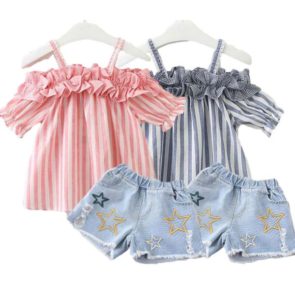 2020 1-6y autumn infant kids baby girl clothes sets ruffles short sleeve off shoulder t-shirt+denim shorts jeans outfits, White
2020 1-6y autumn infant kids baby girl clothes sets ruffles short sleeve off shoulder t-shirt+denim shorts jeans outfits, White