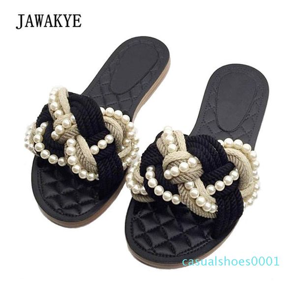 jawakye black real leather slipper woman open toe pearl flowers flat slides women fashion beach sandals 2020 c01
jawakye black real leather slipper woman open toe pearl flowers flat slides women fashion beach sandals 2020 c01
