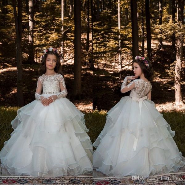 country lace long sleeves ruched tulle flower girls dresses tutu dress first communion dress custom made kids holy wedding gowns, White;blue
country lace long sleeves ruched tulle flower girls dresses tutu dress first communion dress custom made kids holy wedding gowns, White;blue