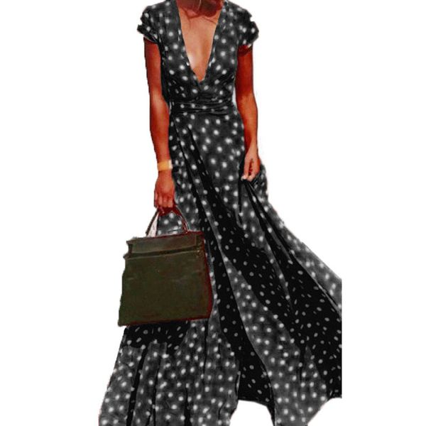ZANZEA Split Polka Dot Maxi Long Dress Summer Women Casual Deep V Neck Short Sleeve Sundress Party Beach Sexy Dress Plus Size
ZANZEA Split Polka Dot Maxi Long Dress Summer Women Casual Deep V Neck Short Sleeve Sundress Party Beach Sexy Dress Plus Size