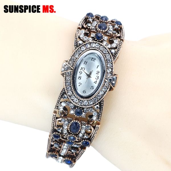 sunspice-ms bangle watches for women large wrist quartz waist watch bracelet jewelry antique gold color turkish ethnic bijoux, Black
sunspice-ms bangle watches for women large wrist quartz waist watch bracelet jewelry antique gold color turkish ethnic bijoux, Black